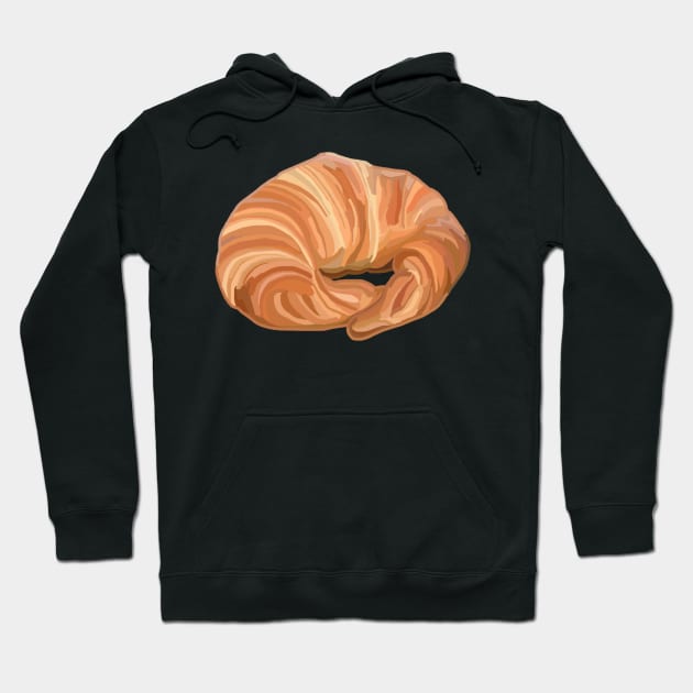 French Croissant Bread Illustration Hoodie by Art by Deborah Camp